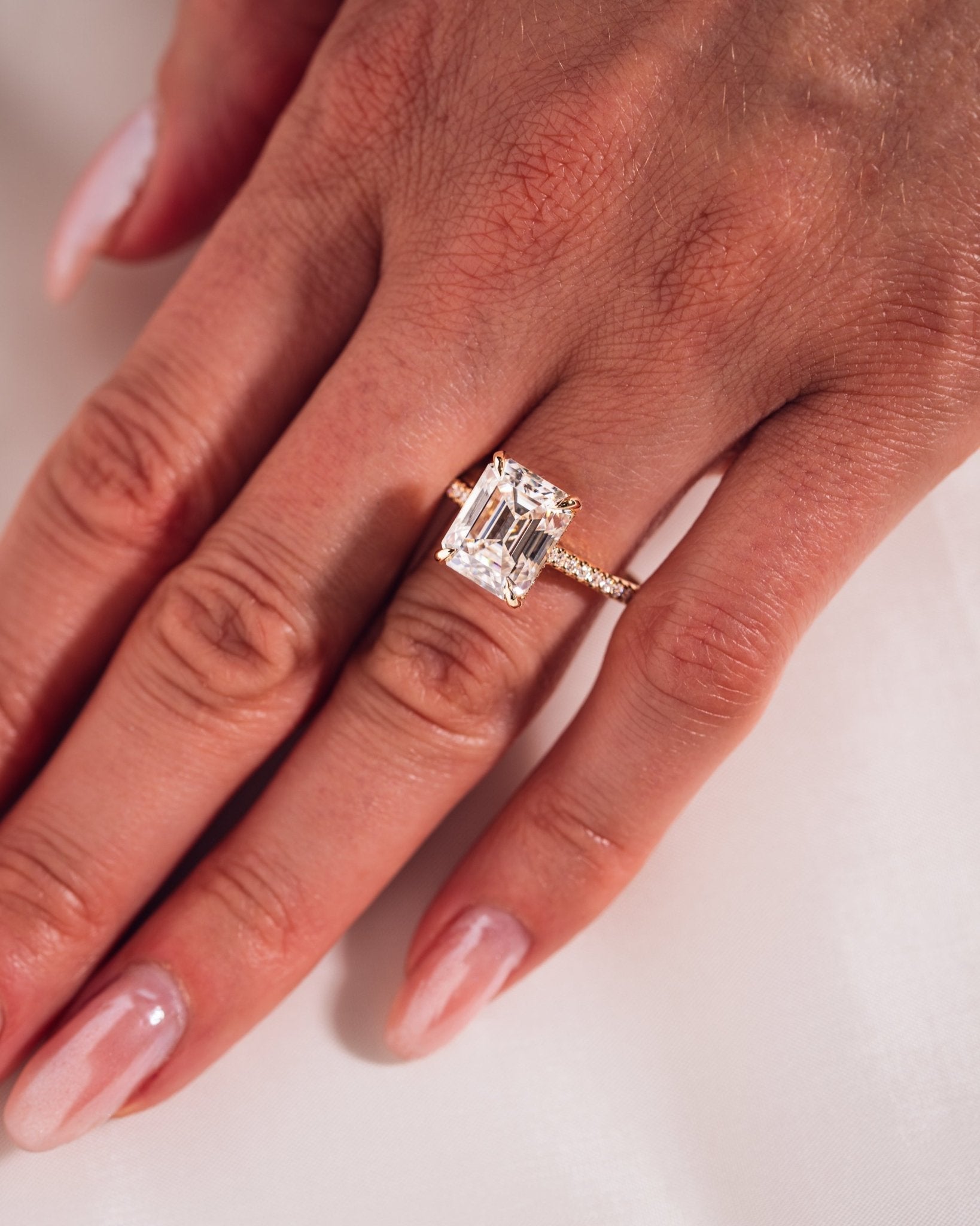 Cushion Hidden Halo Lab Grown Diamond Engagement Ring